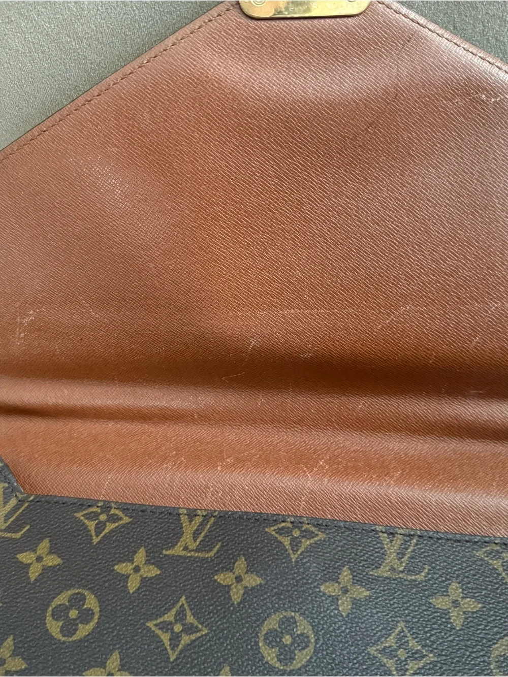 Louis Vuitton Monogram Canvas Briefcase in Brown and Gold Hardware